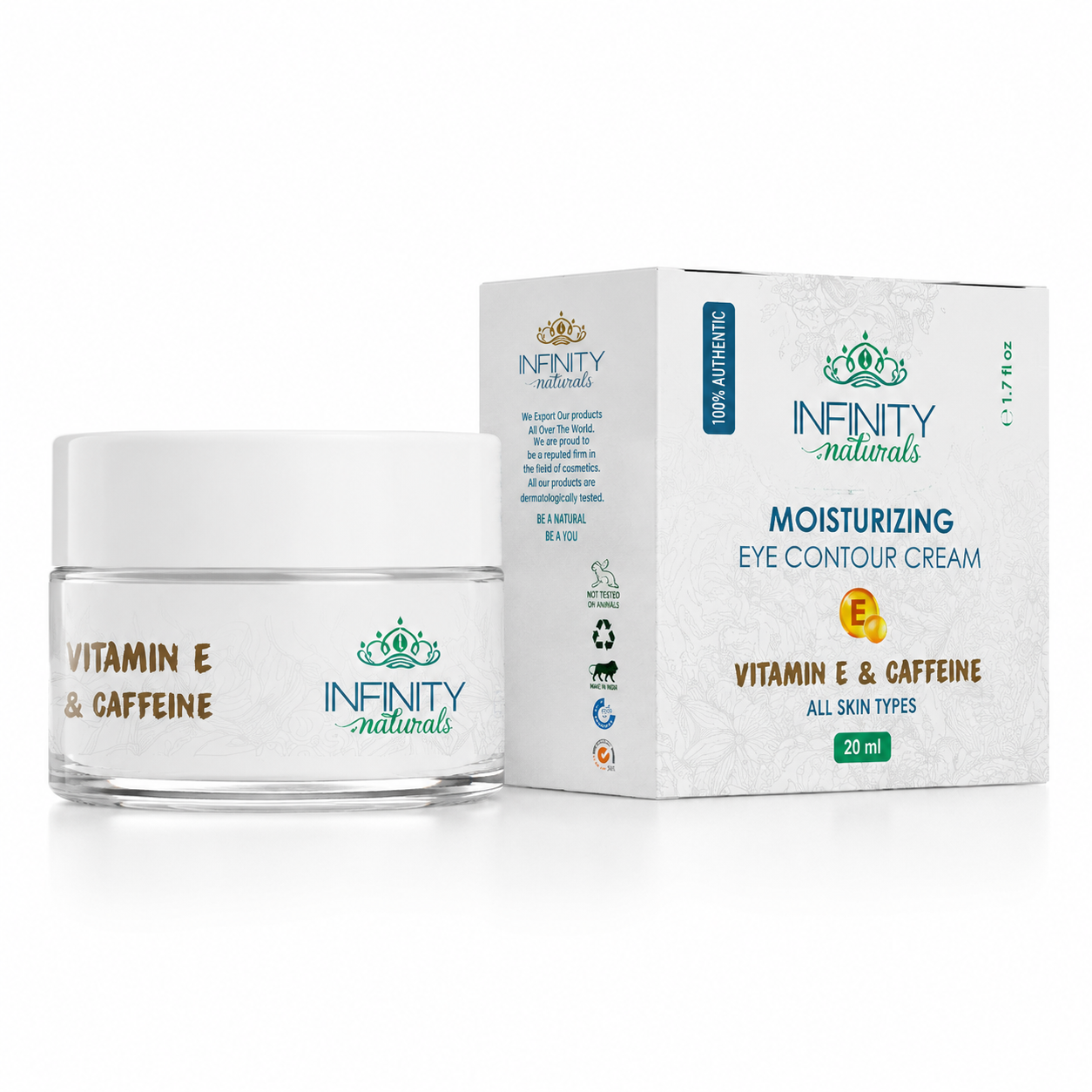 Oční krém s vitamínem E a kofeinem INFINITY NATURALS