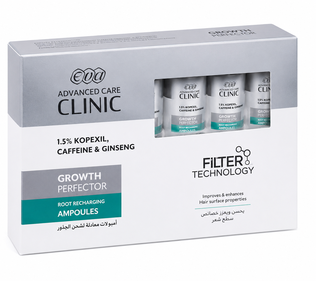 Eva Advanced Care Clinic Ampule proti vypadávání vlasů s Kopexilem, kofeinem a ženšenem