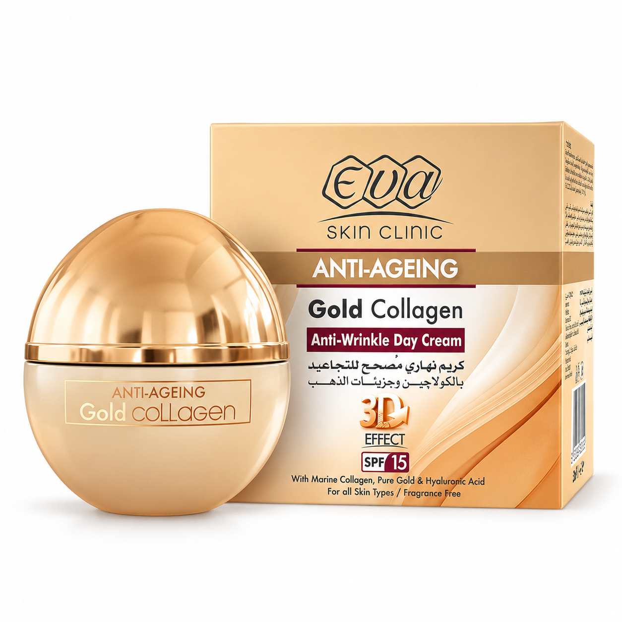 Denní krém proti vráskám Gold Collagen SPF 15 EVA Skin Clinic 
